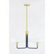 Aston 3 Light 24.25 inch Aged Brass/Slate Blue Chandelier Ceiling Light